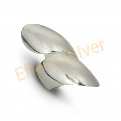 Elongated silver ring