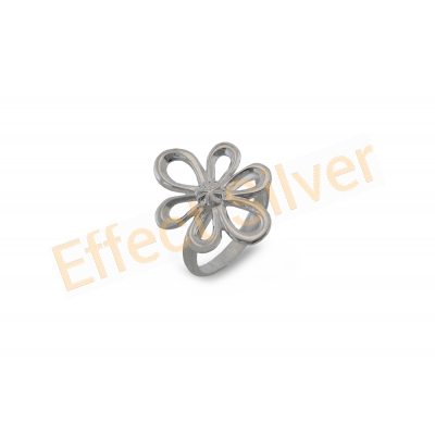 Flower Ring in Sterling Silver 