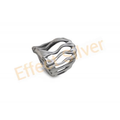 Plastic form Ring in Sterling Silver 