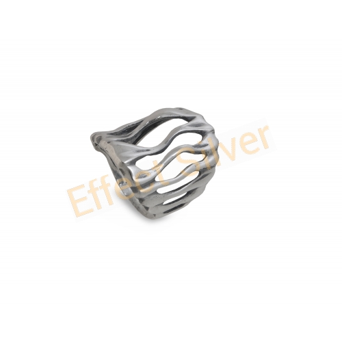 Plastic form Ring in Sterling Silver 