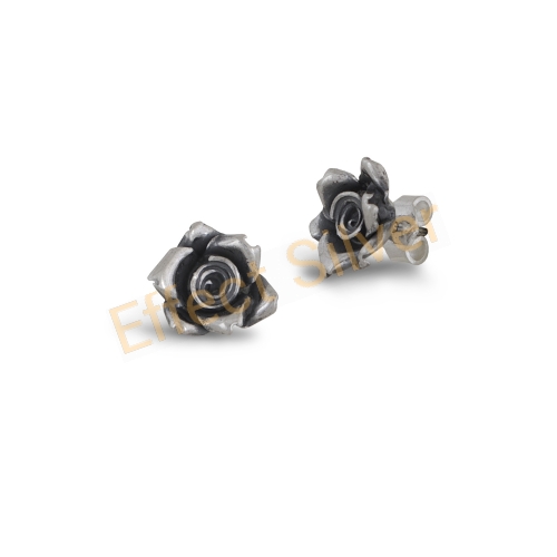 Rose Earrings in Sterling Silver 