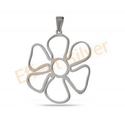 Silver Pendant with Flower 