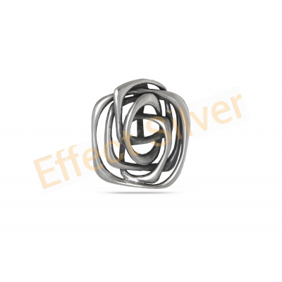 Silver  rose pendant